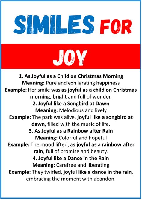 simile for joy